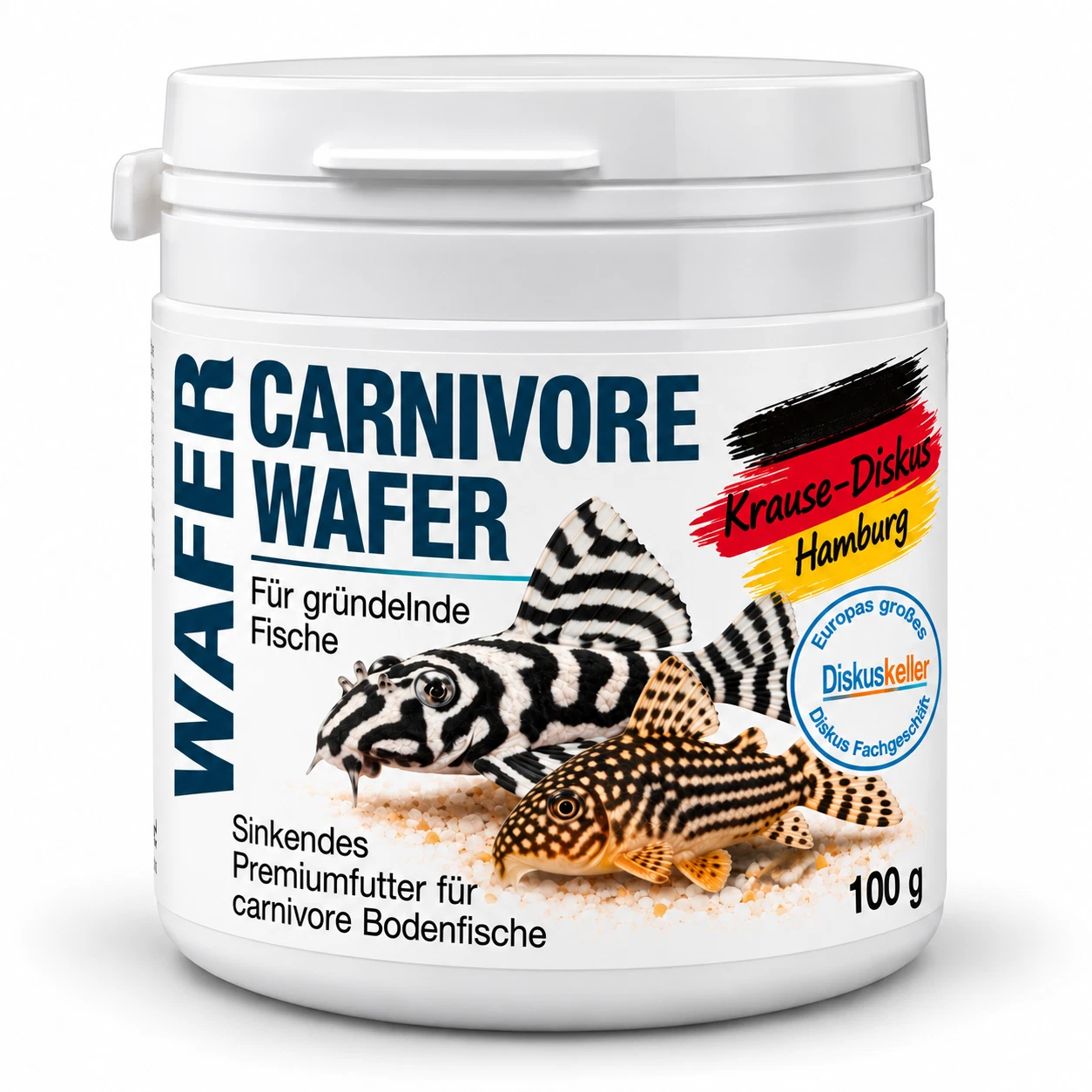 Krause Welsfutter 100g - carnivore Wafer Futter Tabletten