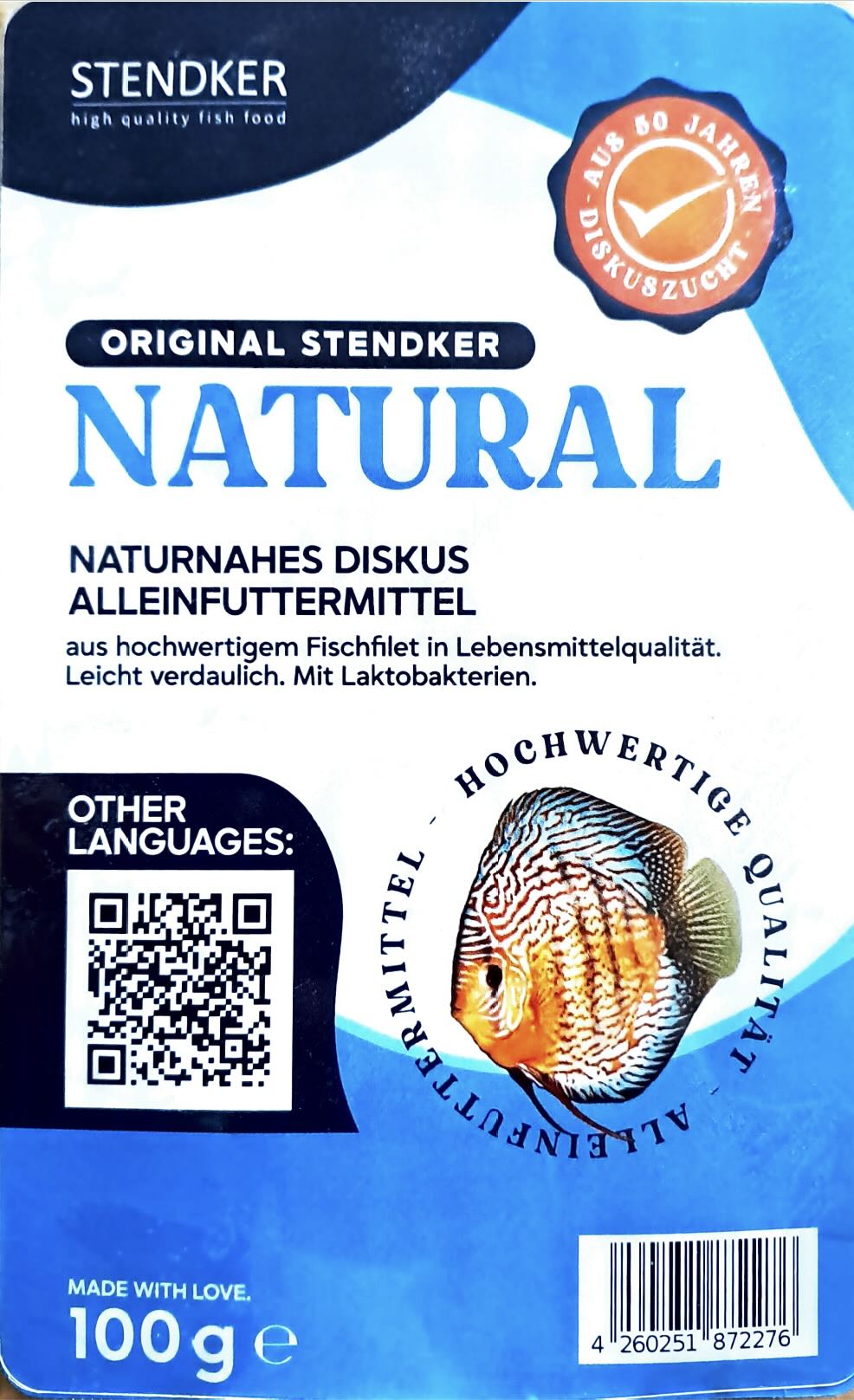 NEU: Stendker Diskusfutter "Natural", 100g im Blister