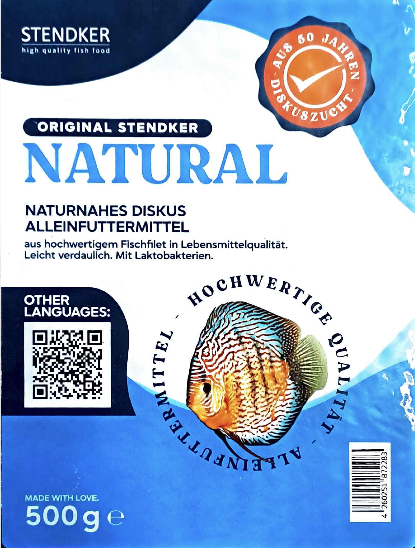 NEU: Stendker Diskusfutter "Natural", 500g Flachtafel