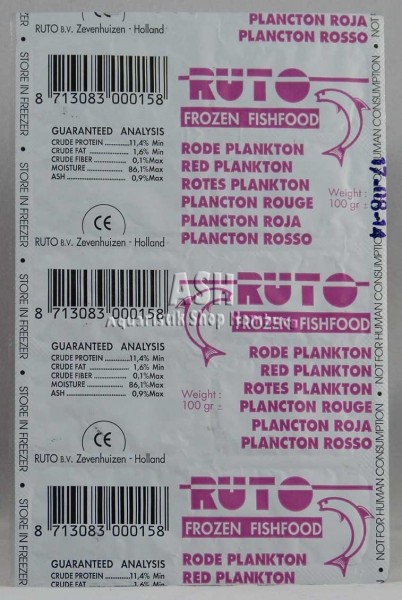 RUTO's Plankton rot Blister-Verpackung 100g